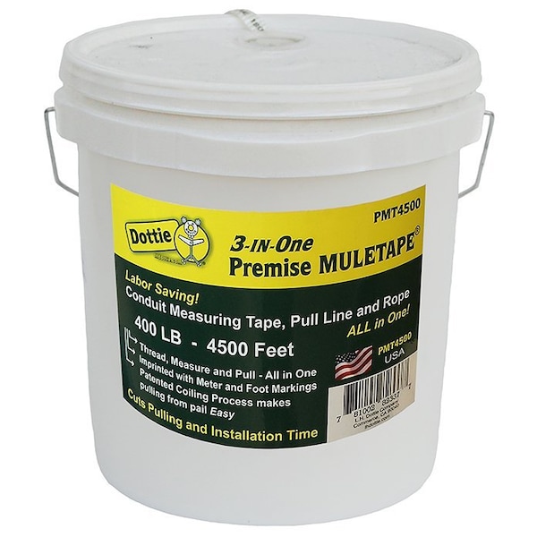 L.H. Dottie 1/4'' x 4500' 3-in-1 Pull Line Measuring Tape